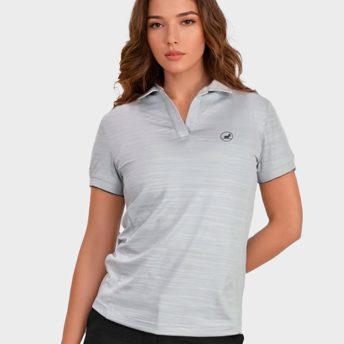 Ladies golf polo shirt | Grey polo shirt women | Textured lady