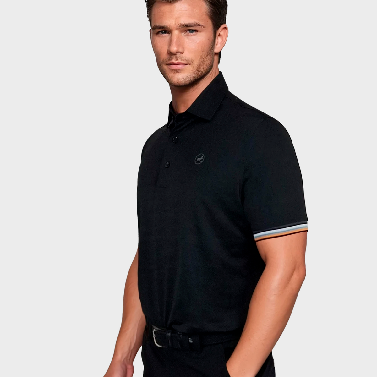 GUY ROVER Oxford Polo shirt ブラック メンズ L メンズ・ブランド一覧,□ G,GUY ROVER,ポロシャツ | モダンブルー