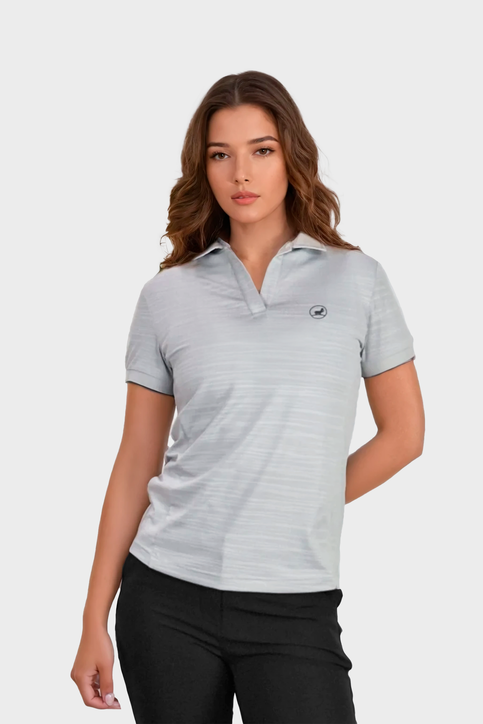 Ladies golf polo shirt | Grey polo shirt women | Textured lady