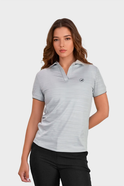 Ladies golf polo shirt | Grey polo shirt women | Textured lady
