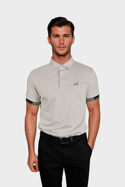 Mens Golf Polo Shirt | Pique Polo Shirt | Beige Golf Polo Shirt