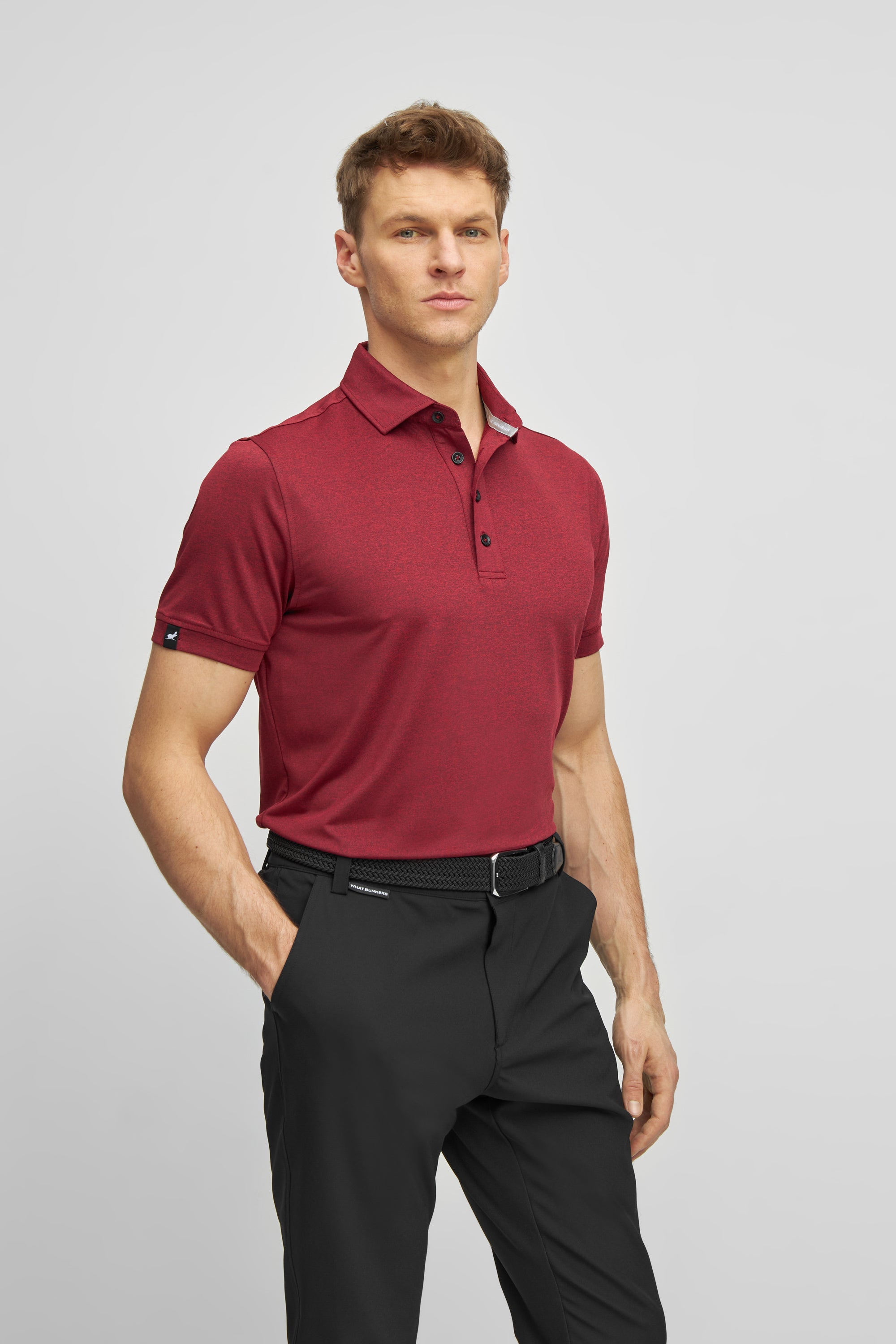 George polo shirt – dark red – WHAT BUNKERS - Main Image
